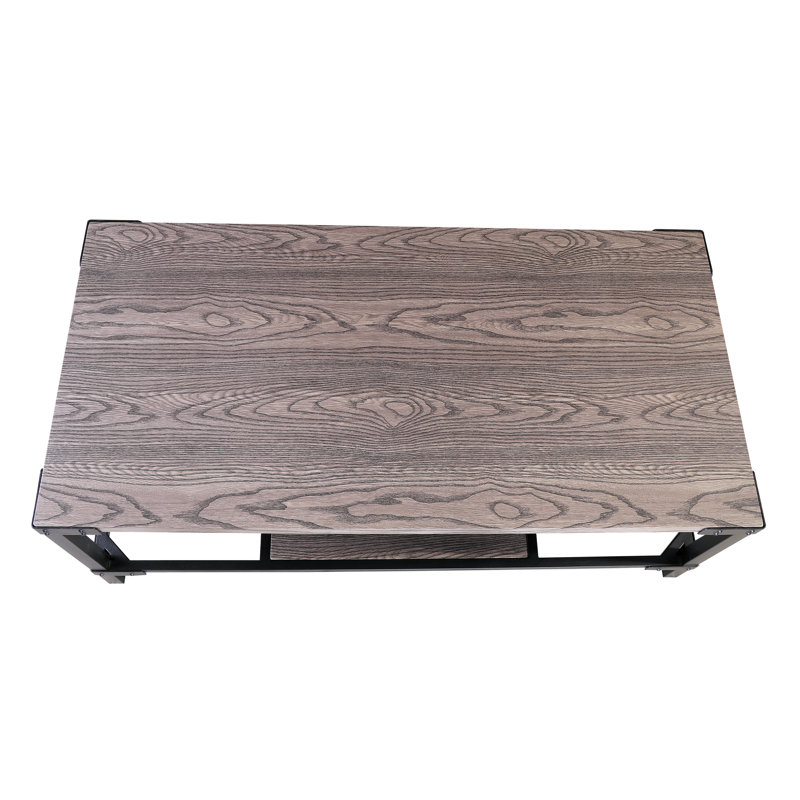 Williston Forge Brown Color Retangular Coffee Table with Shelf