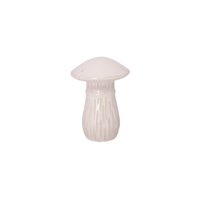 Ceramic Mushroom Figurine White..7.50"x7.50"x10.25"H