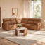 Canapé modulaire inclinable électrique en cuir véritable de 5 pièces Jarobi-122680618