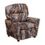 Fauteuil inclinable contemporain pour enfants avec porte-gobelet et appui-tête Kimsey LeatherSoft