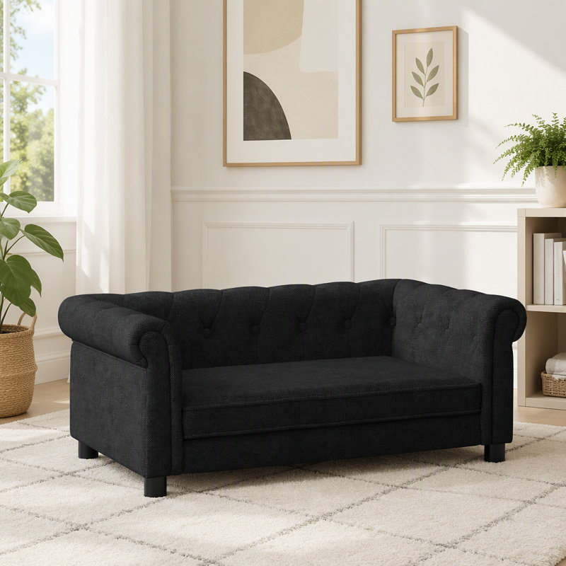 durable elevated dog sofa bed, Black