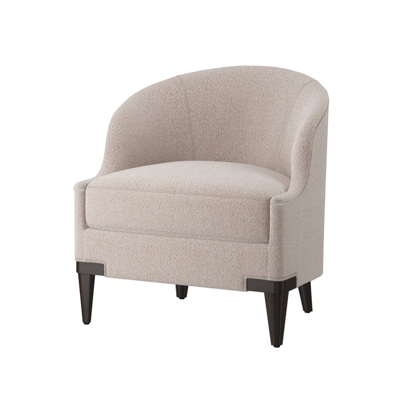 Fauteuil demi-tonneau Lafayette, Molleton vanille (tissu performance) 1351-92, Expresso