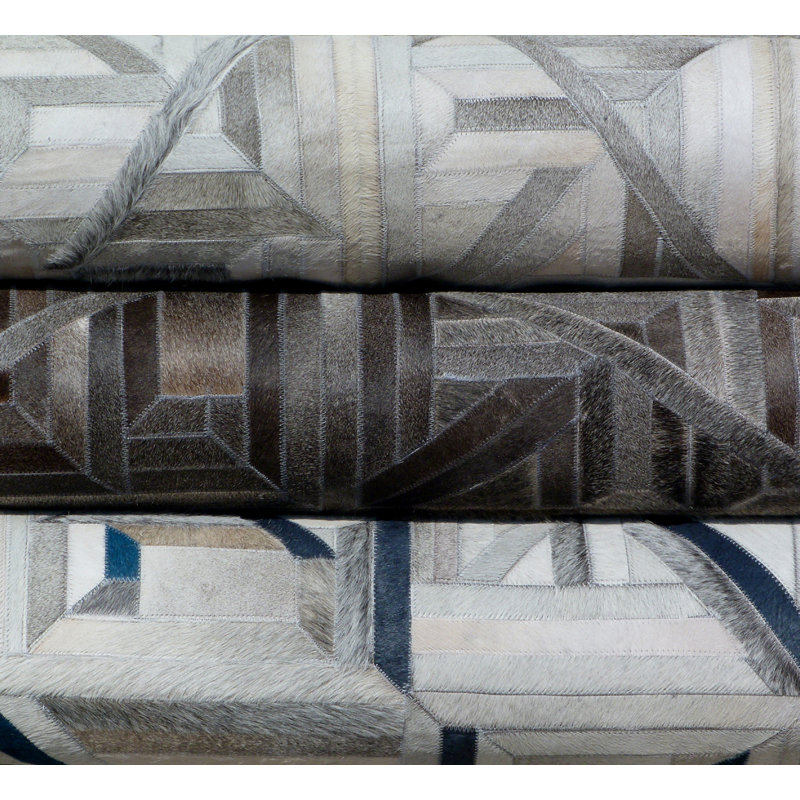 Natural Hide Cowhide Geometric Area Rug