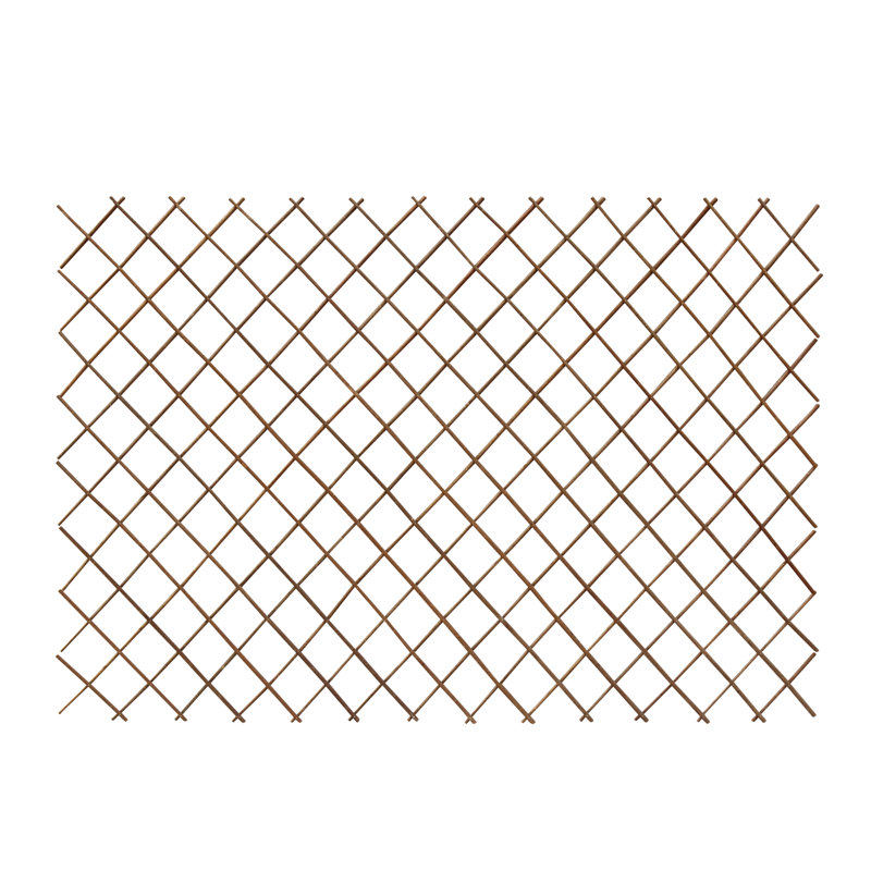 Treillis extensible en bois de saule carbonisé et sans peau, H 60 po x l 72 po x P 1 po