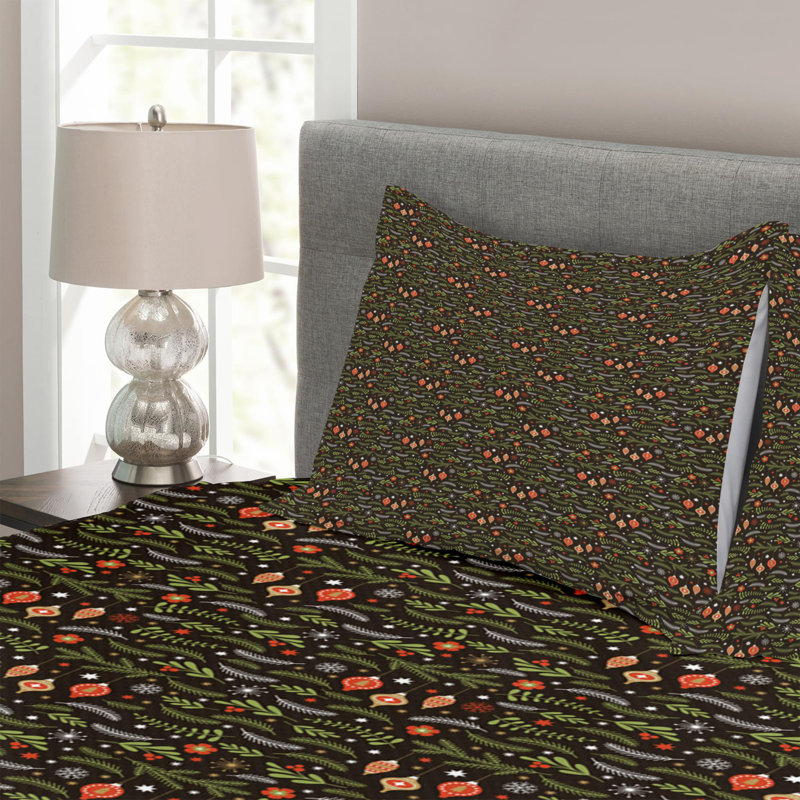 Rustic Polyester Coverlet, King Coverlet + 2 Shams