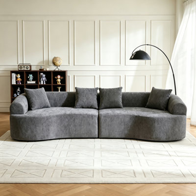 Canapé incurvé incurvé, compression modulaire 106 po
