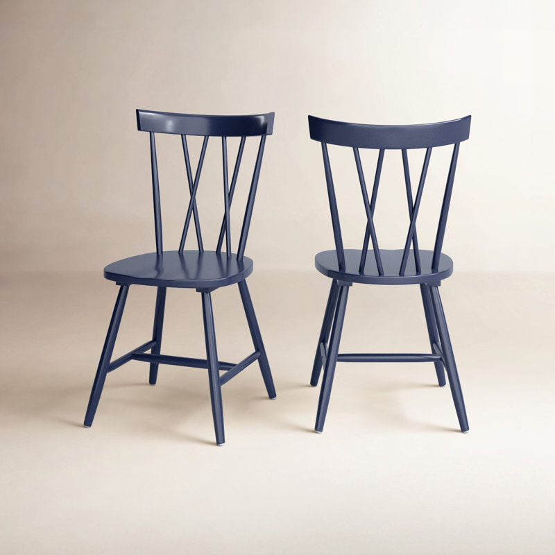 Porschia Cross Back Side Chair, Navy