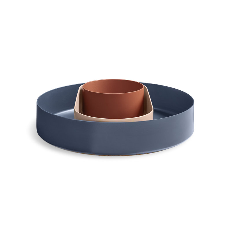 Ends Desk Organizer Set, Blue/Brown/Cream