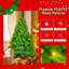 Arbre de Noël vert gazon 6 pi, pin à grandes branches, ensemble pré-éclairé avec arbre, guirlande et couronne, arbre de Noël artificiel avec pommes de pin, arbre de Noël à charnières, pour la fête des Fêtes