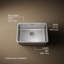 Undertone® 23" L x 17-1/2" W x 7-5/8" Extra-Large Squared Under-Mount Single-Bowl Kitchen Sink