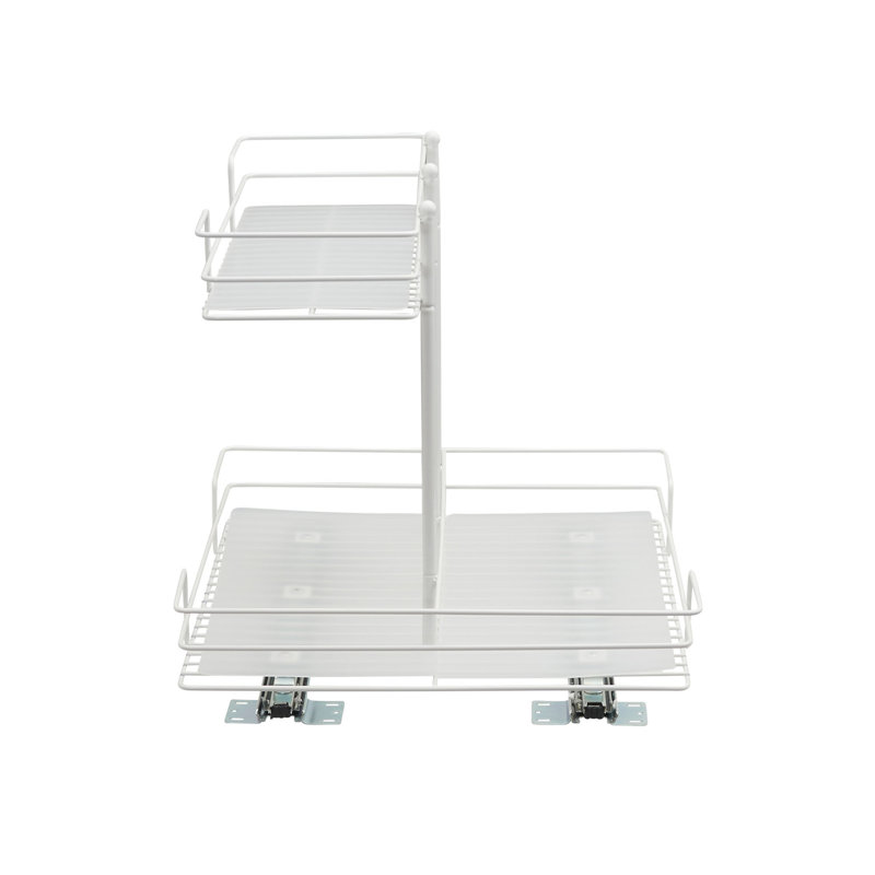 Organisateur de garde-manger blanc à deux niveaux, Blanc
