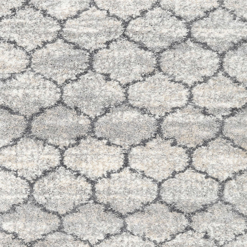 Tapis contemporain gris, Carré 5 pi
