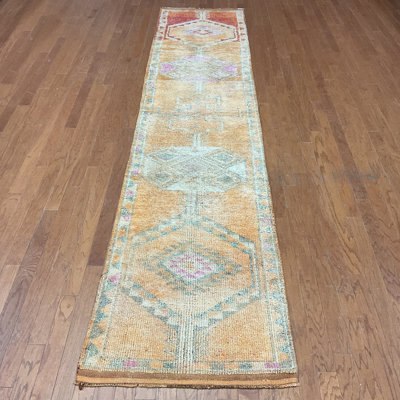 Handmade Turkish Oushak Wool Runner