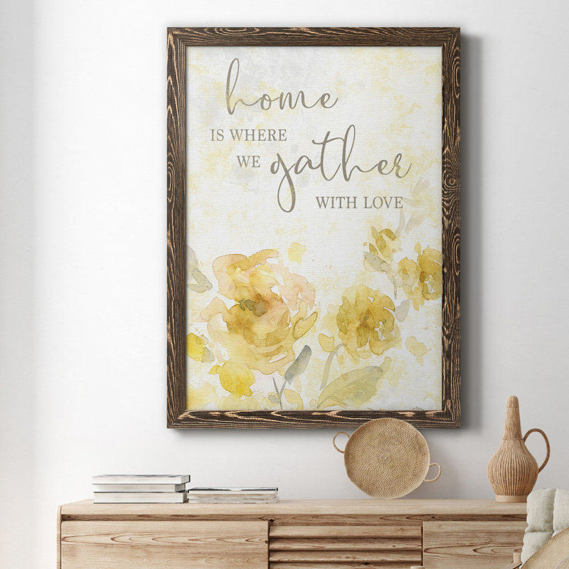 «Gather with Love», art textuel sur toile, Noyer, H 24 po x l 18 po x P 1,5 po