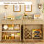 Buffet cannelé avec rangement, buffet de 31,5 po, armoire à café avec 2 portes et tablette réglable pour le salon, la cuisine, le vestibule, naturel