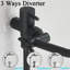 Pomme de douche à pluie haute pression 10 po noir mat avec bras réglable