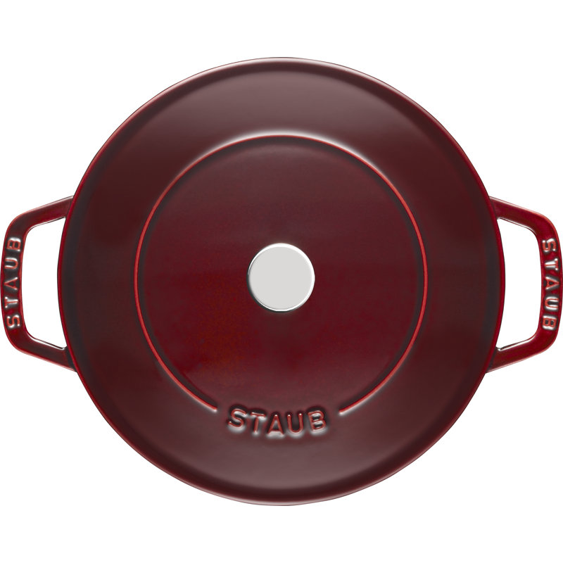 STAUB Cast Iron Round Casserole Dish, 24cm, Grenadine