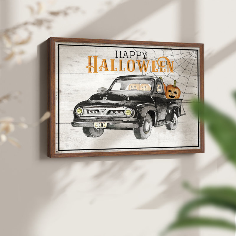 Happy Halloween -Framed Print - Restickable, Noyer, H 22 po x l 28 po
