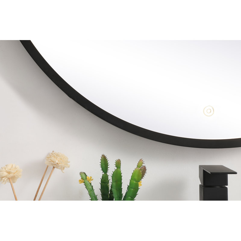 Miroir de salle de bain Pickard, Noir, 32 po x 32 po