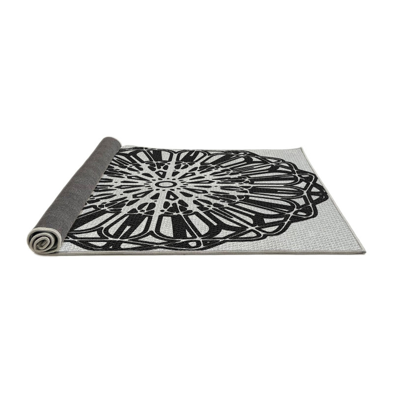 Tapis noir/blanc à motifs, Rectangle 4 pi x 6 pi