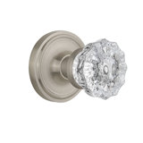 Clear Crystal Interior Mortise Door Knob with Classic Rosette