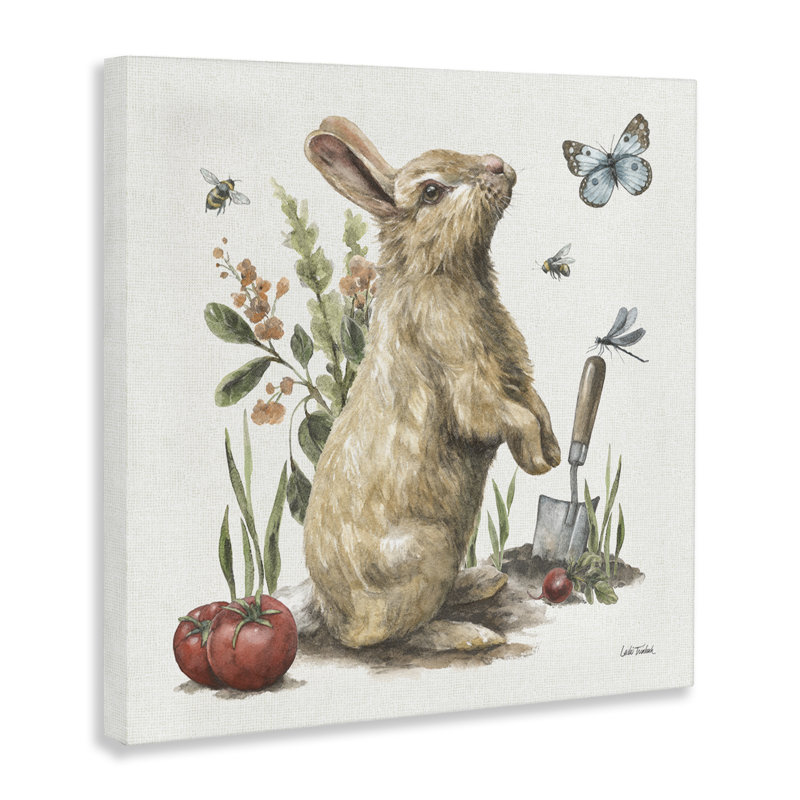 «Garden Patch Rabbit» par Leslie Trimbach, H 17 po x l 17 po