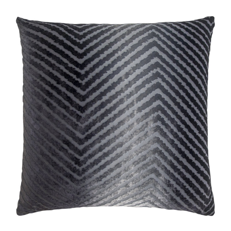 Chevron Embroidered Pillow Cover & Insert, 18"H x 18"W, Ice