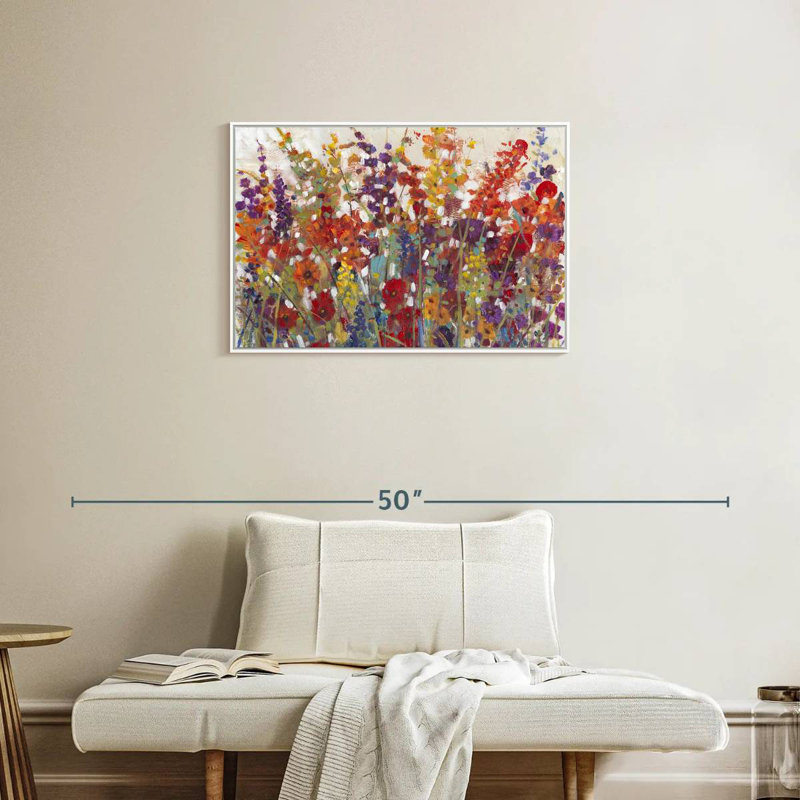 Variété de fleurs II, Cadre flottant blanc, 46 po x 31 po