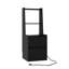 Tables de chevet modernes noires de 2, tables de chevet avec bloc d'alimentation CA et ports de charge, lampe de nuit à commande vocale 7 couleurs, armoire de rangement verrouillable pour casques d'écoute, étagère ouverte-1297300425