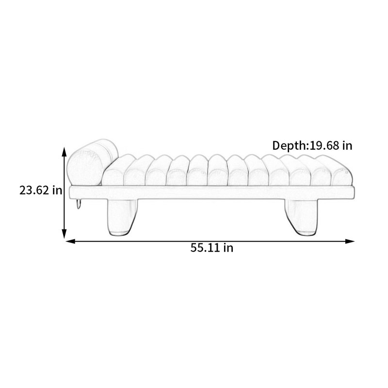 Tabouret de bout Martice, H 23,62 po x l 55,11 po x P 19,68 po