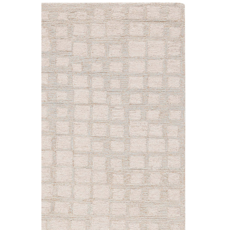 Indiana Hand Tufted Wool/Jute Geometric Rug in Sage/Beige, Rectangle 3' x 5'
