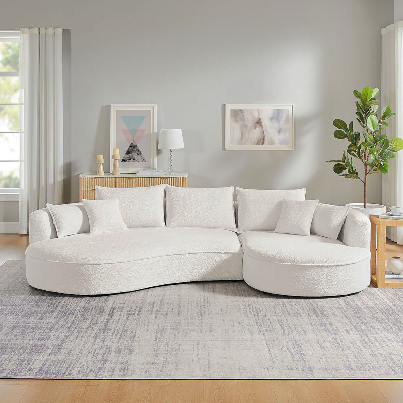 Curved Sofa With Ingenious Shape White