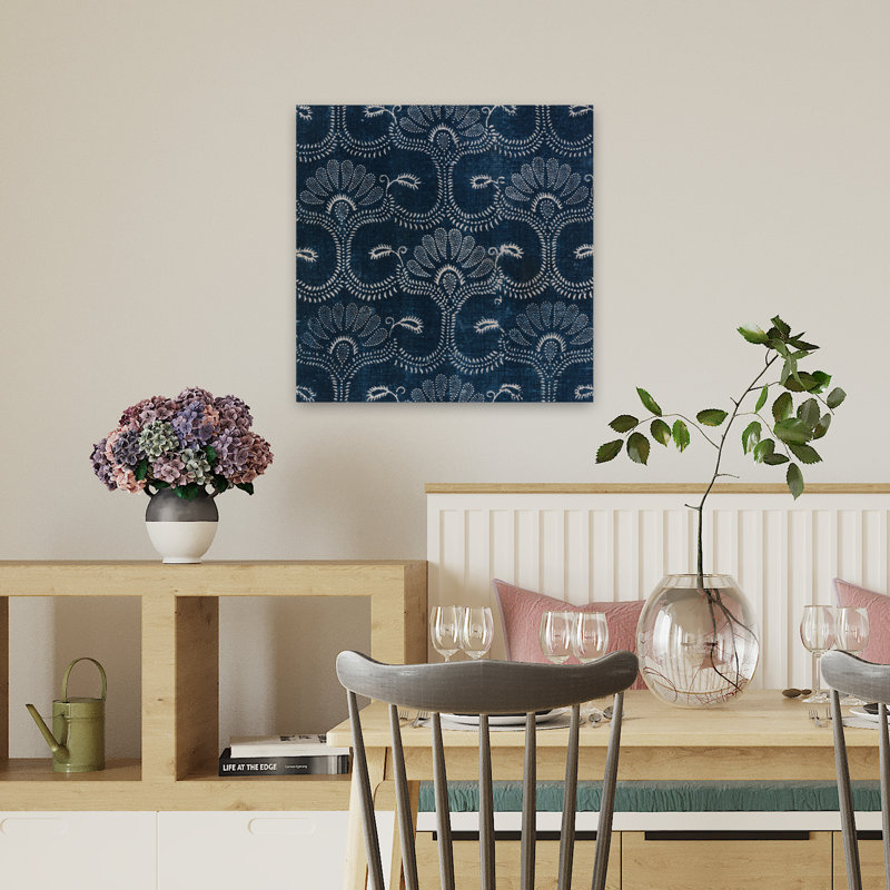 Motif textile I, art floral rétro, H 18 po x l 18 po