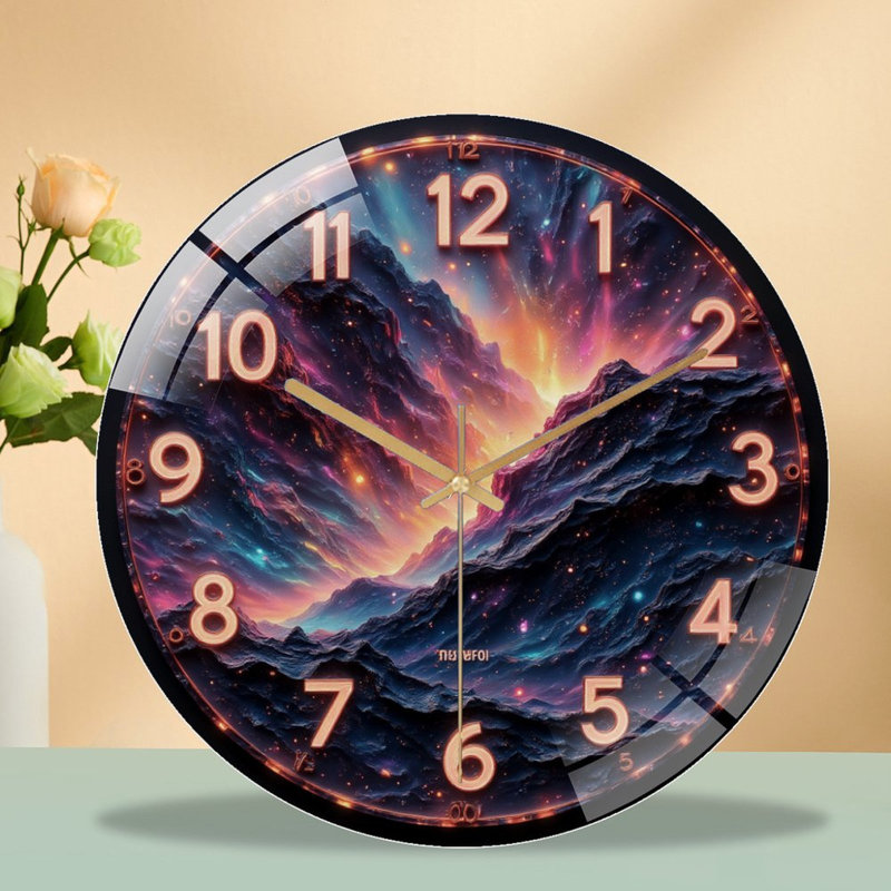 Horloge murale 12 po Cosmic Mountain
