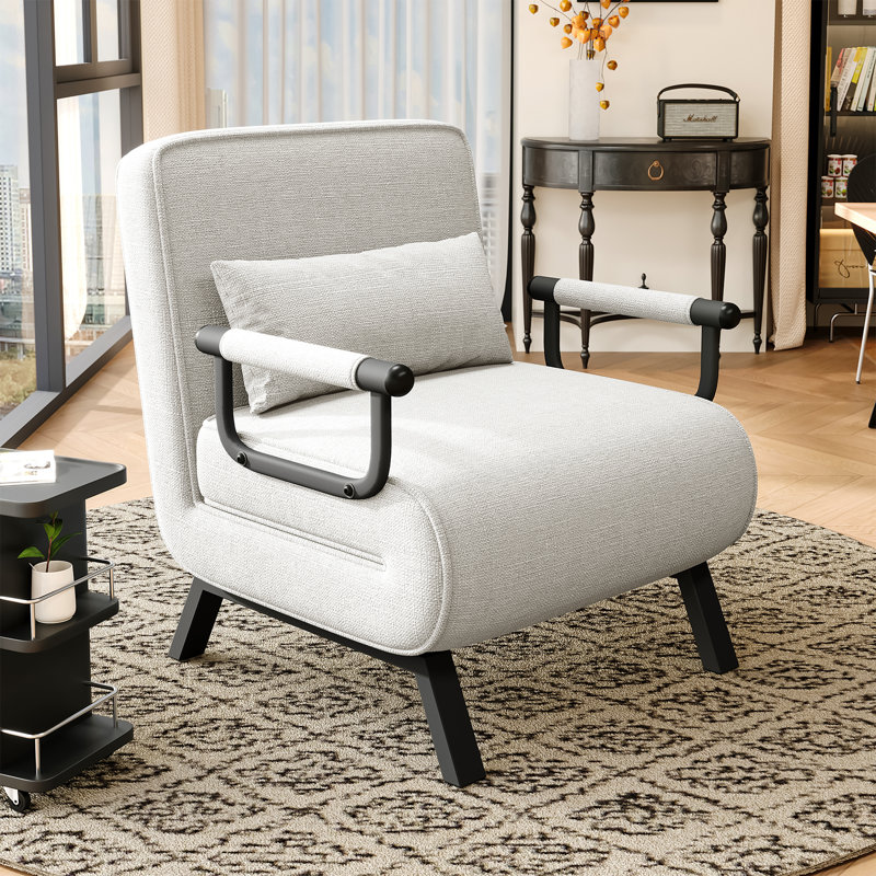 Upholstered Accent Chair, Light Grey