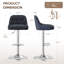 Swivel Upholstered Counter Stool with Metal Frame-1409992581