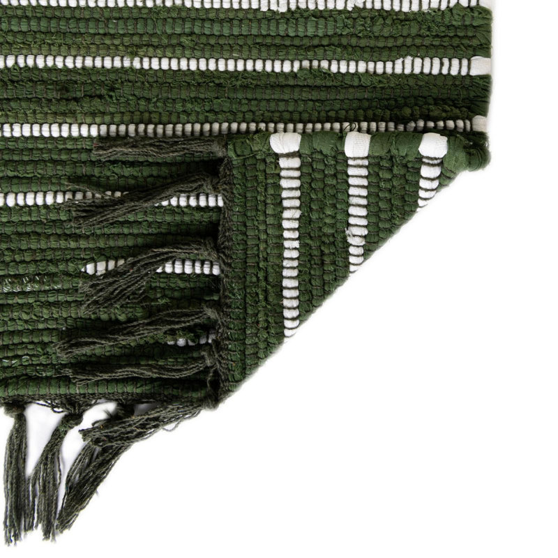 Tapis en coton tressé à la main Gwin, Rectangle 5 pi x 8 pi
