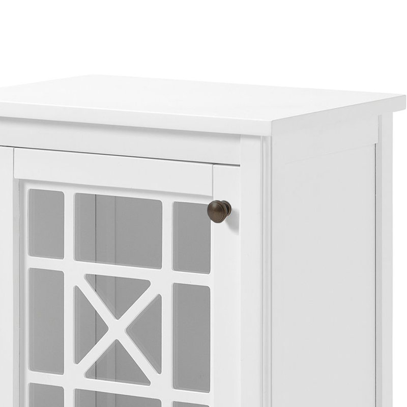 Armoire de salle de bain autoportante de style traditionnel H 29 po H 29 po avec huche de rangement Hembree