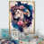 Toile avec cadre flottant or