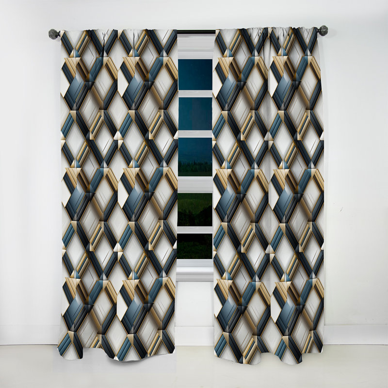Dimensions de la mosaïque en marbre gris et or - Rideau en velours moderne - obscurcissant - 1 panneau, L 52 po x L 95 po