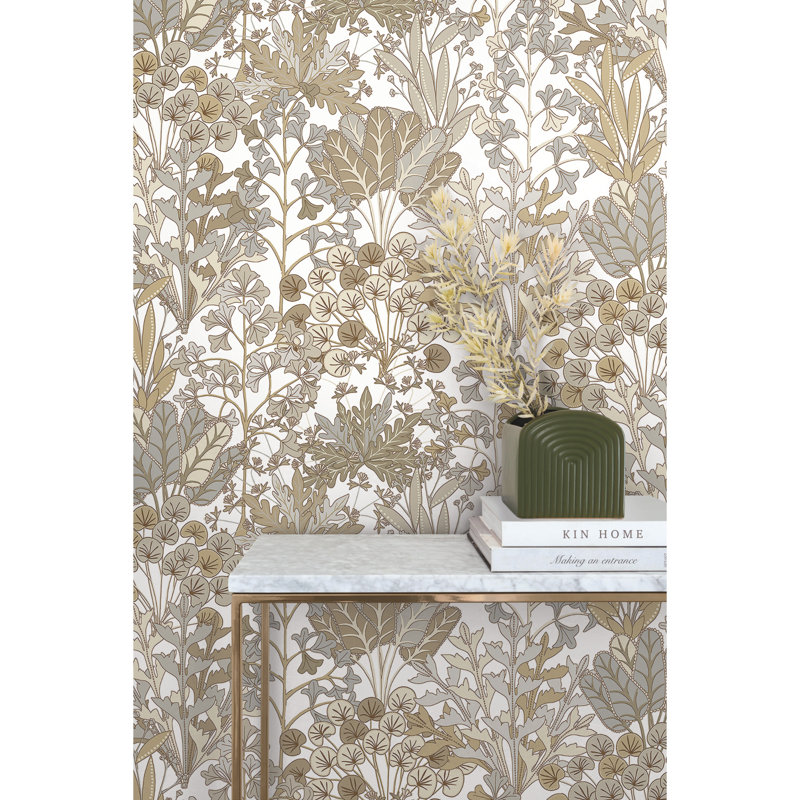 Floral Wallpaper Roll, Neutral