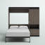 Lit escamotable Camalla et armoire de rangement avec tablette coulissante-104604192-104604193