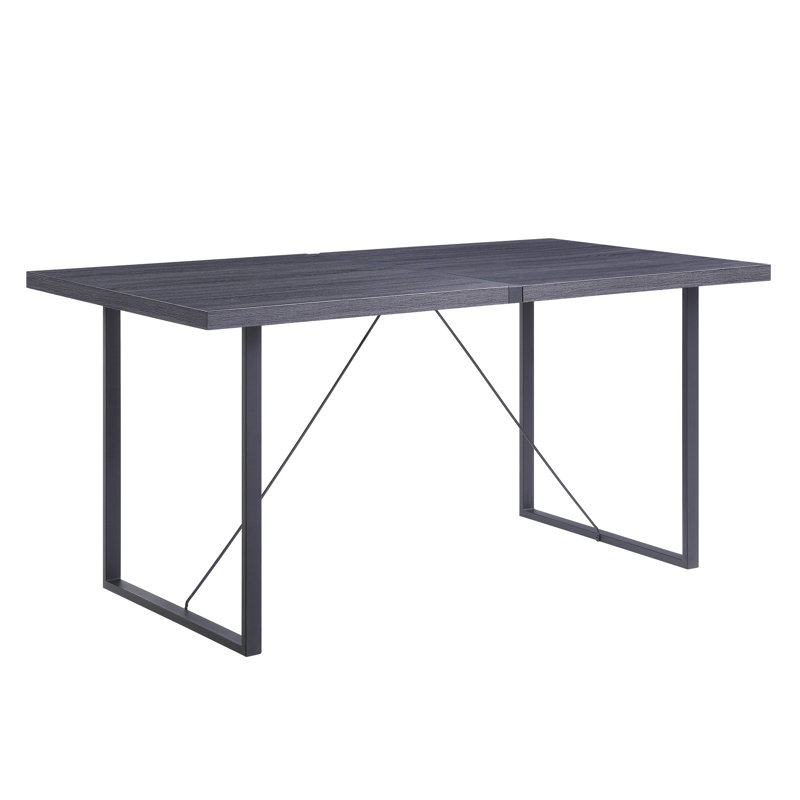 Pièce de salle à manger rectangulaire en chêne gris et noir