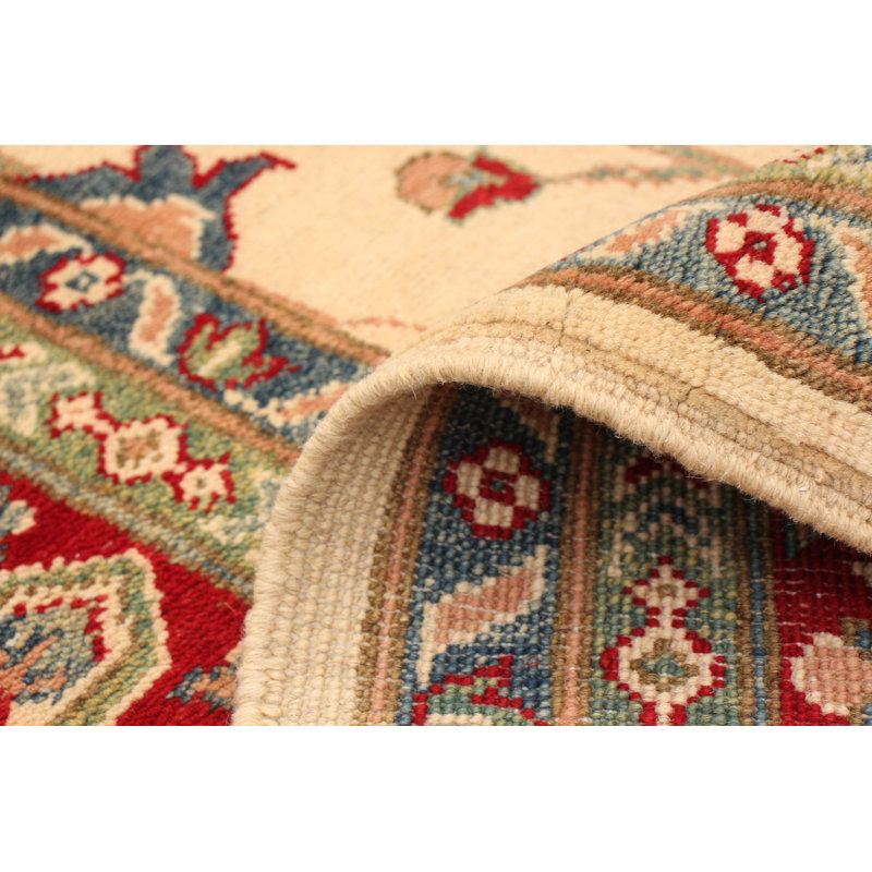 Tapis unique en laine noué à la main Gazni des années 2010 de 6 pi 7 po x 9 pi 10 po beige Qaiden