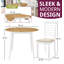 Ahwahnee 2 - Person Drop Leaf Rubberwood Solid Wood Dining Set-70404234-70404235