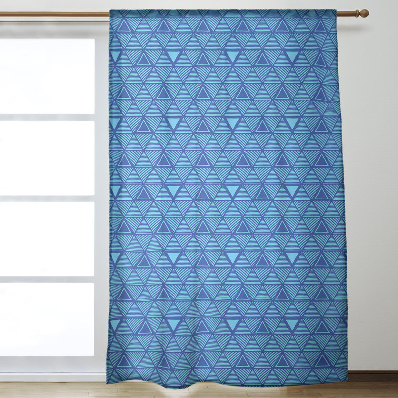 Jordao Room Darkening Curtain Single Panel, Blue/Sky/Blue