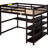 Bedroom Full Size Loft Bed. Has Desk And Shelves For Storage. Bed In . With Under Shelf-1718815814