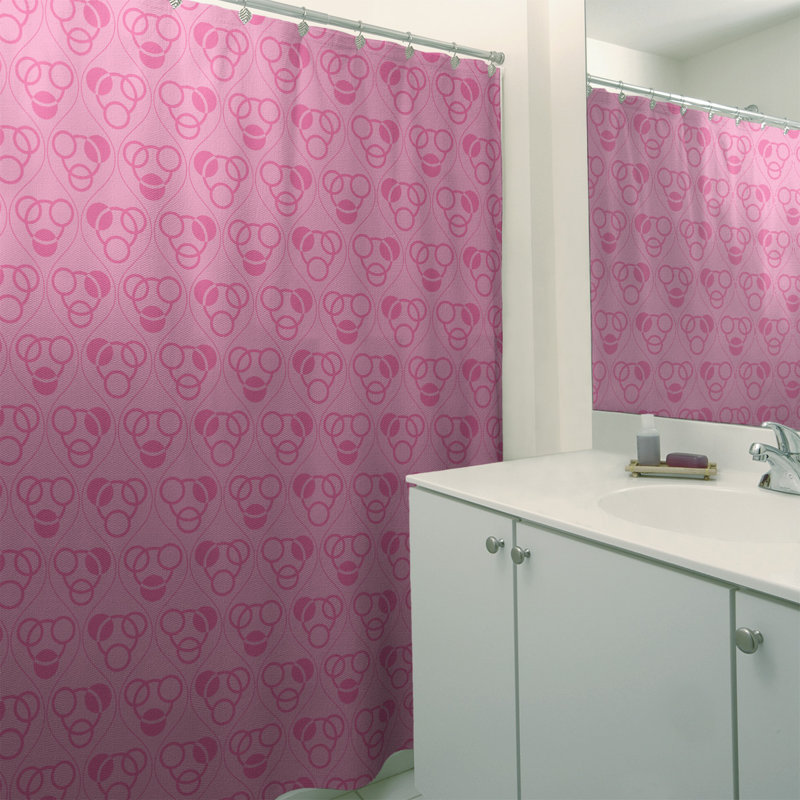 Geometric Shower Curtain, Pink