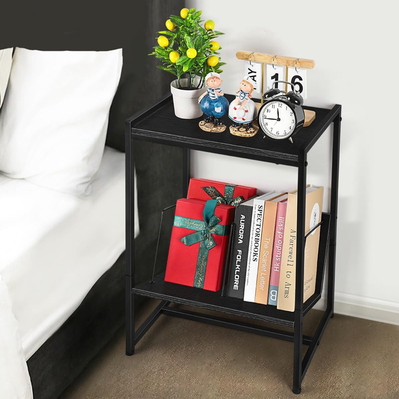 25.4'' H Media Shelves, Dark Gray Oak