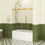 56 à 60 po X P 60 po H Porte de baignoire coulissante sans cadre au fini or brossé avec verre trempé transparent-117010779